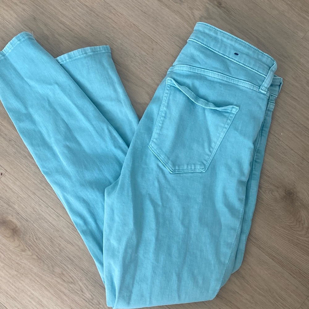 high waist light mint green skinny jeans